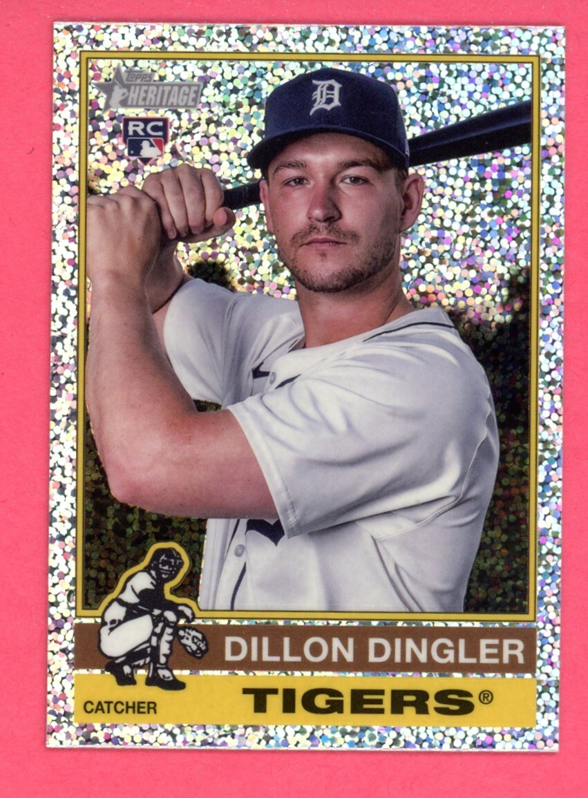 2025 TOPPS HERITAGE CHROME SILVER SPARKLE DILLON DINGLER #130 DETROIT TIGERS