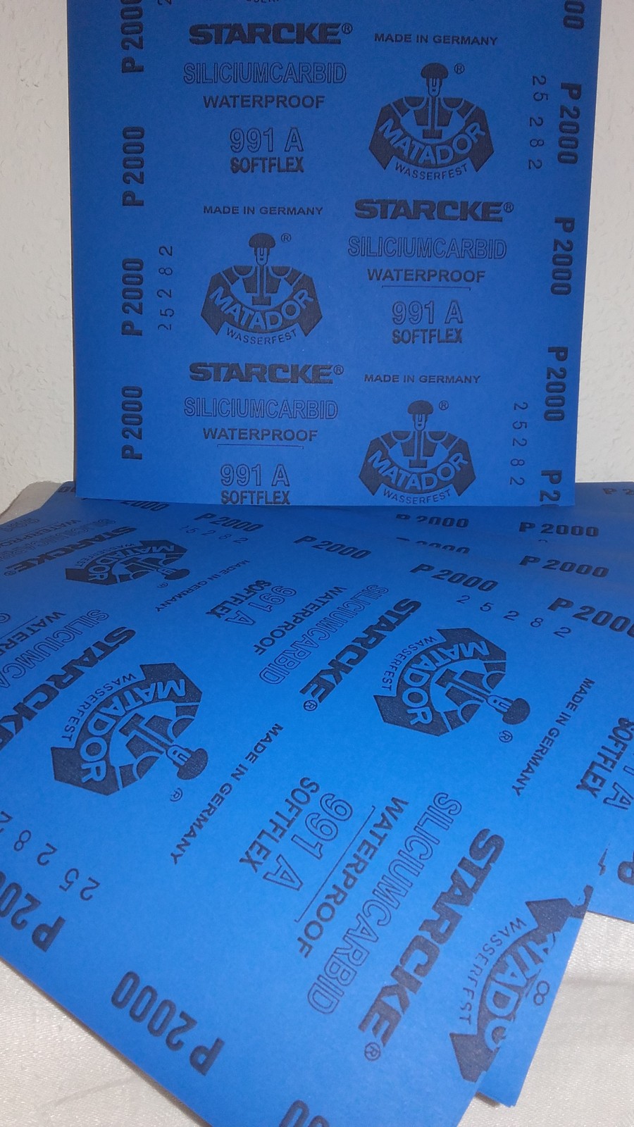 10 x Matador Wasserschleifpapier P400,500,1000,1200,1500,2000,2500,3000