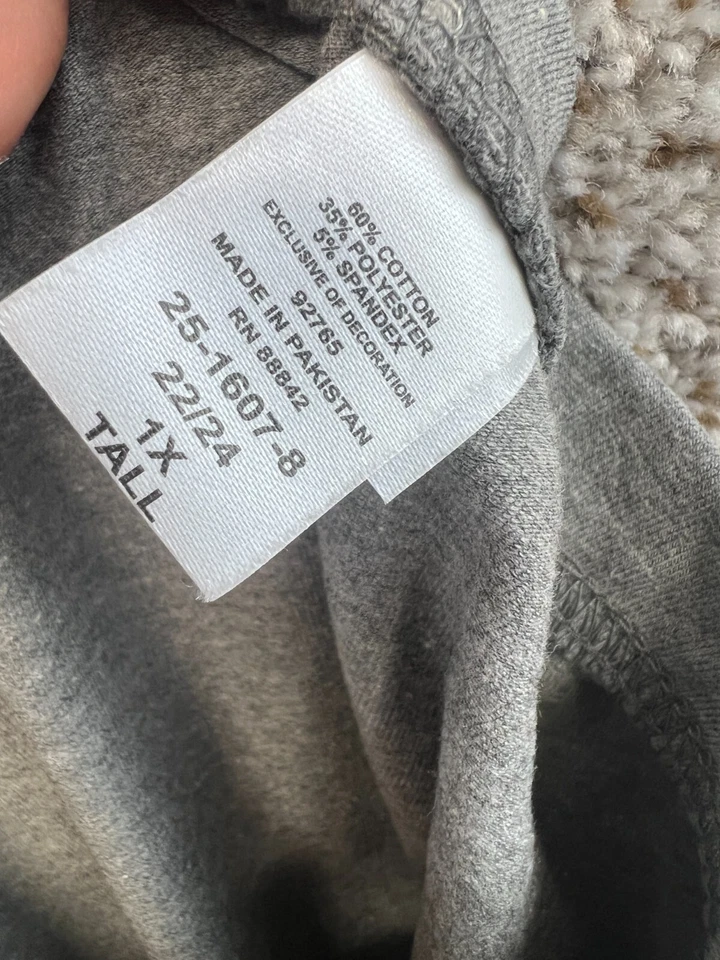 Leggings Mujer Interior Gris Floral Bordado Pull On Para Mujer Talla Grande 22/24 T Foto 4 de 4