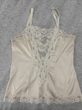 Vtg Lorraine Nylon Lace Camisole Size36 Cream Dainty