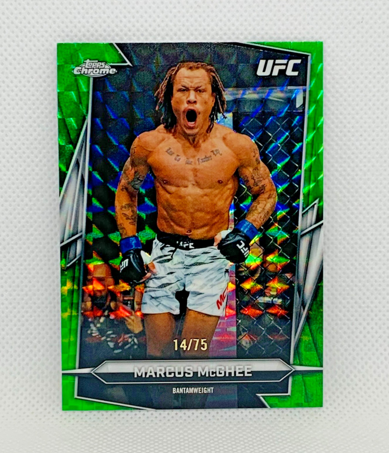 2026 Topps Chrome UFC Marcus McGhee Green Geometric Prism Parallel SP /75
