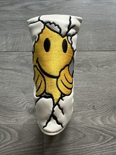 Smile Day Smiley Golf Putter Head Cover - White - Embroidered - New