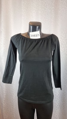 Rainbow Damen Bluse 3/4 Ärmel Größe 32/34 Schwarz Baumwolle Elastisch Neu 