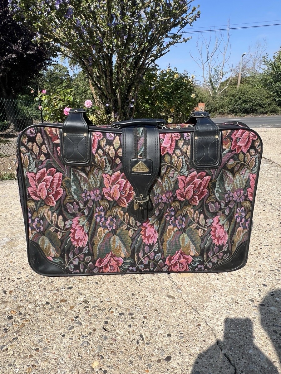 Vintage Constellation International Pink Floral Tapestry Effect Suitcase  Luggage