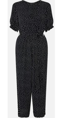 Accessorize Jumpsuit gepunktet Wickeloptik schwarz/weiß Größe UK 16