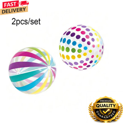 2 Stück Aufblasbarer Strandball Bunt Transparent Pool Party Ball