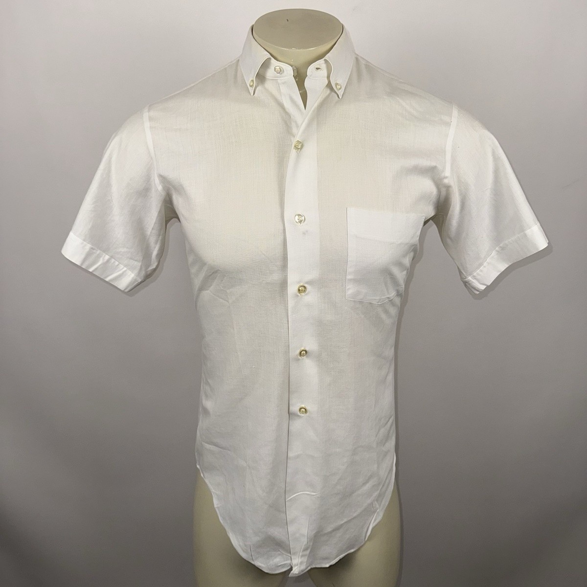 Vtg 50s 60s Arrow Dress Shirt Mens Sanforized Wash & Wear USA Made