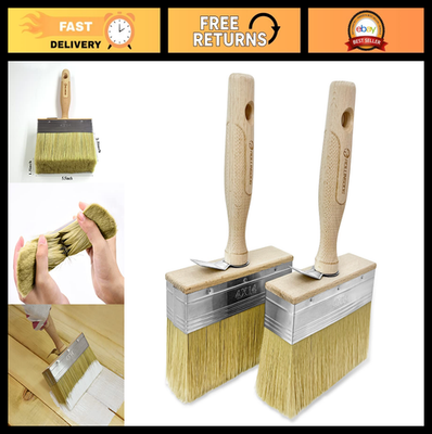 #ad #ad 2PC 5.5quot; Deck Stain Brush Set Limewash Wood Handle Applicator for Walls Fence $44.99