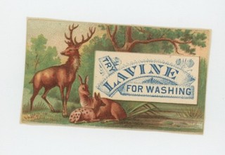 Mr Fancy Cancel Try Lavine for Washing Vintage Ad Card #1778