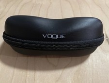 Vogue Black White Logo Semi-Hard Zippered Eyeglasses Sunglasses Case