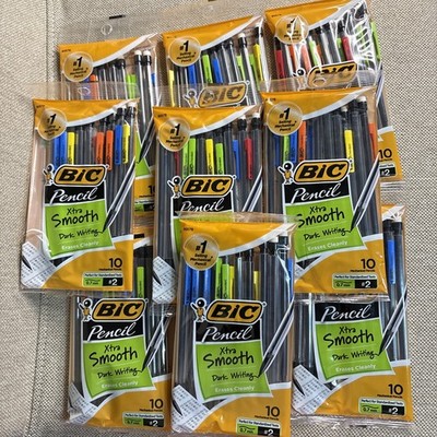 9X 10 Count BIC Xtra Smooth Mechanical Pencils Erasers Medium Point 7mm