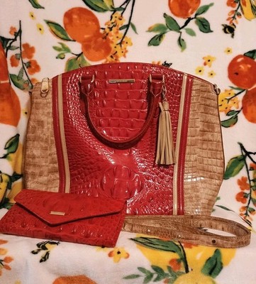 Brahmin Large Duxbury Ember Fuego W/Matching Veronica Wallet. Read Description 