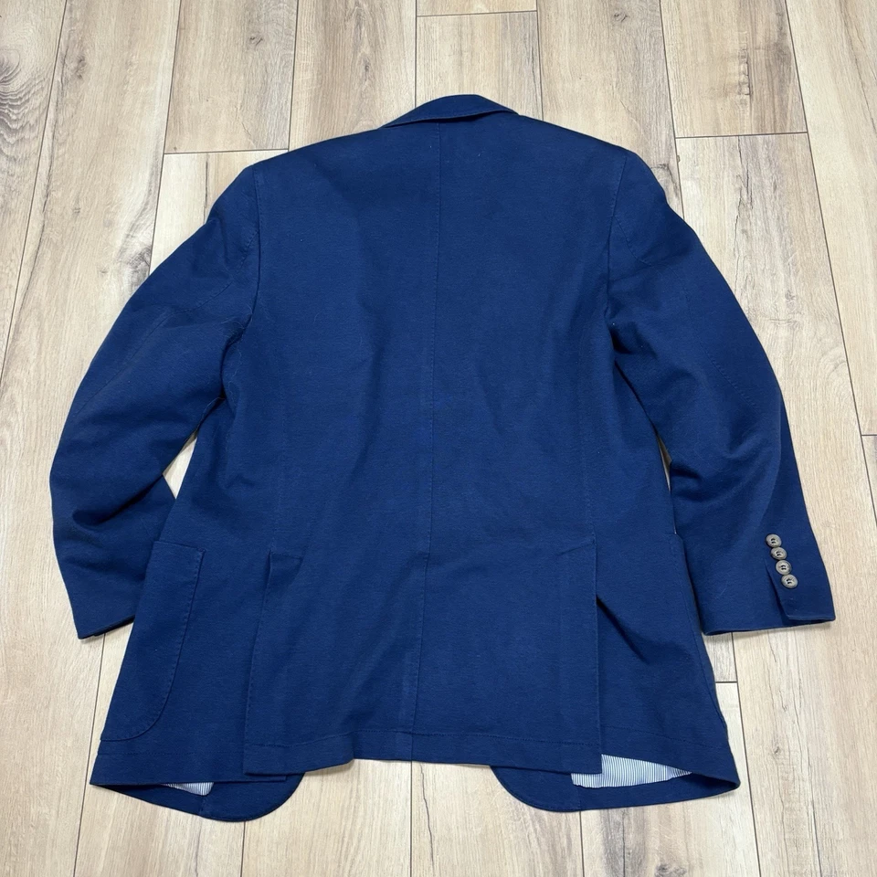 ROBERT TALBOTT - средний - светло синий хлопок/нейлон Джерси спортивное пальто блейзер б/у в отличном состоянии - Изображение 4 из 4