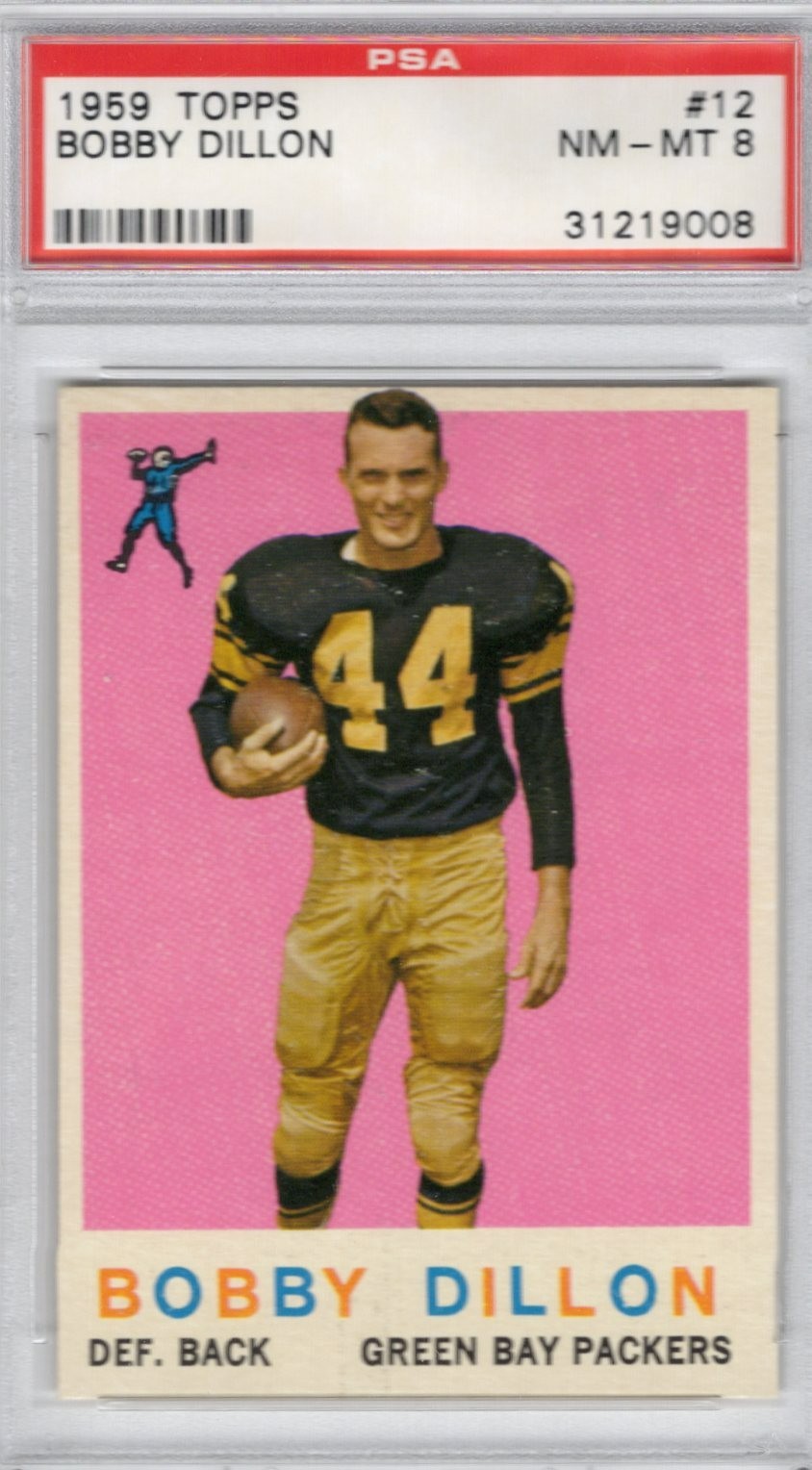 1959 Topps Football Set Break  #12 Bobby Dillon PSA 8 NM-MT