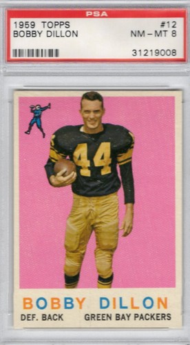 1959 Topps Football Set Break  #12 Bobby Dillon PSA 8 NM-MT