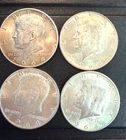 Kennedy Half Dollars 1964 - Lot of Four (4) 90% Silver Coins