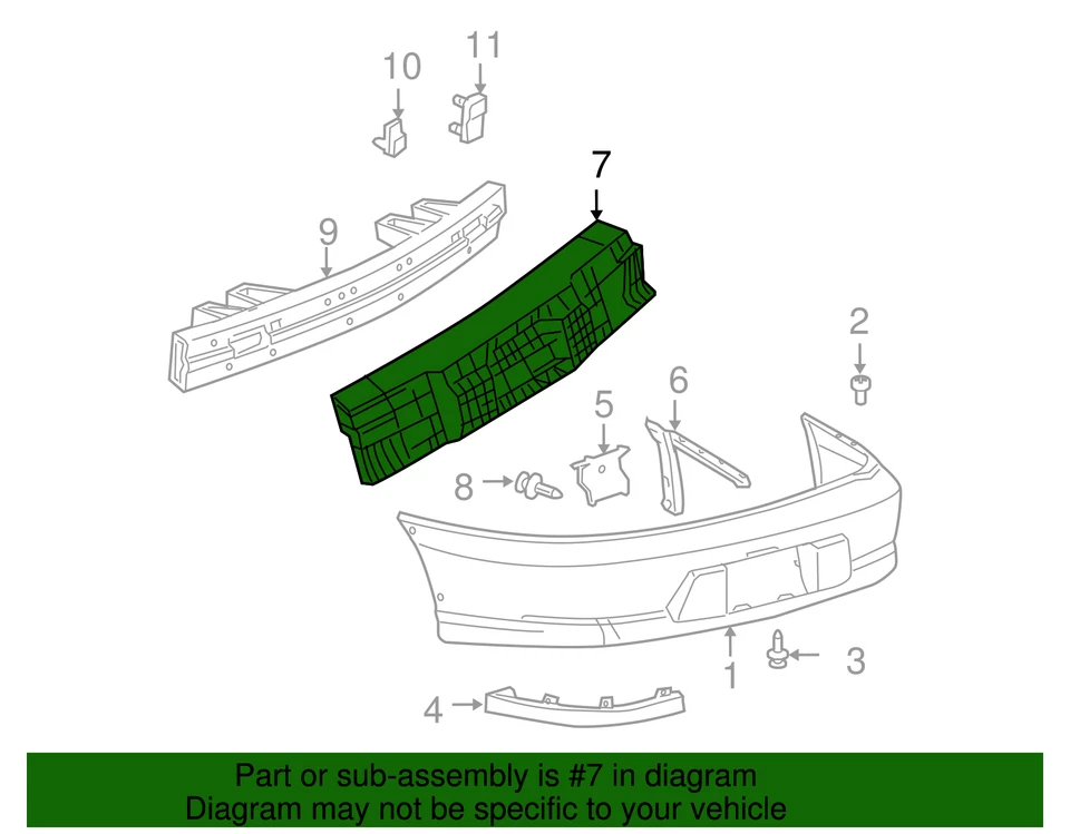 Genuine GM Chevrolet 1995-1999 Cavalier Absorber-Rear Bpr Fascia Engy 16523263 - Изображение 2 из 2