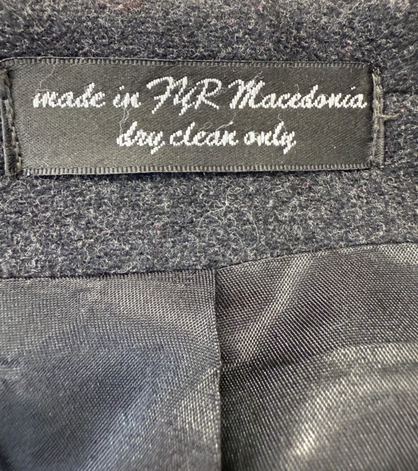 Chaps Ralph Lauren Cashmere Wool Overcoat Long Dark Gray Coat Italy Mens 44R - Image 4 of 4