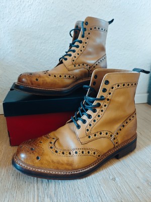 Grenson Budapester Stiefel Boots Herren Schuhe Leder Gr 43