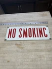 VINTAGE  NO SMOKING PORCELAIN SIGN