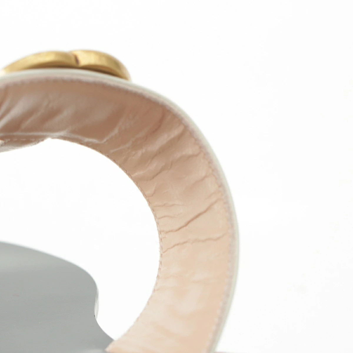 GUCCI Leather GG Marmont Sandals 221451 White Black 34 1/2 thumbnail 13