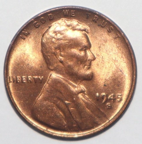 1945 S Lincoln Cent RED BRILLIANT UNCIRCULATED (J284)