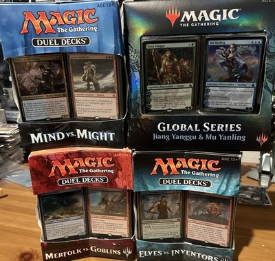 Magic The Gathering:Duel Decks Sealed x4, elves/inv, merf/gob, might/mind,Global