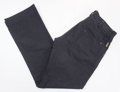 Armani Jeans Simin T Herren Chino Hose W33 L34 33/34 schwarz gestreift Gabardine
