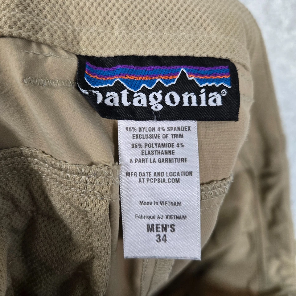 PANTALONES PATAGONIA ROCK GUIDE HOMBRE 34X32 BEIGE TOSTADO TECH CARGO LIGEROS Foto 2 de 4
