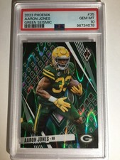 2023 Panini Phoenix - Aaron Jones #35 Green Seismic 12/25