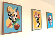 Pop Art Roman Abstract Canvas x3 Size Each 75x50 AI Designed Quality Print