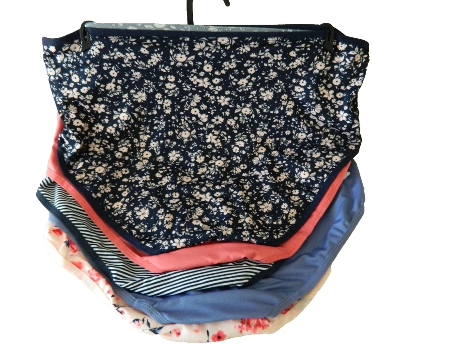 Nuevo DELTA BURKE BRIEPS Lencería Íntima 5 piezas Azul Rosa Azul Marino Talla Grande 1X Foto 4 de 4