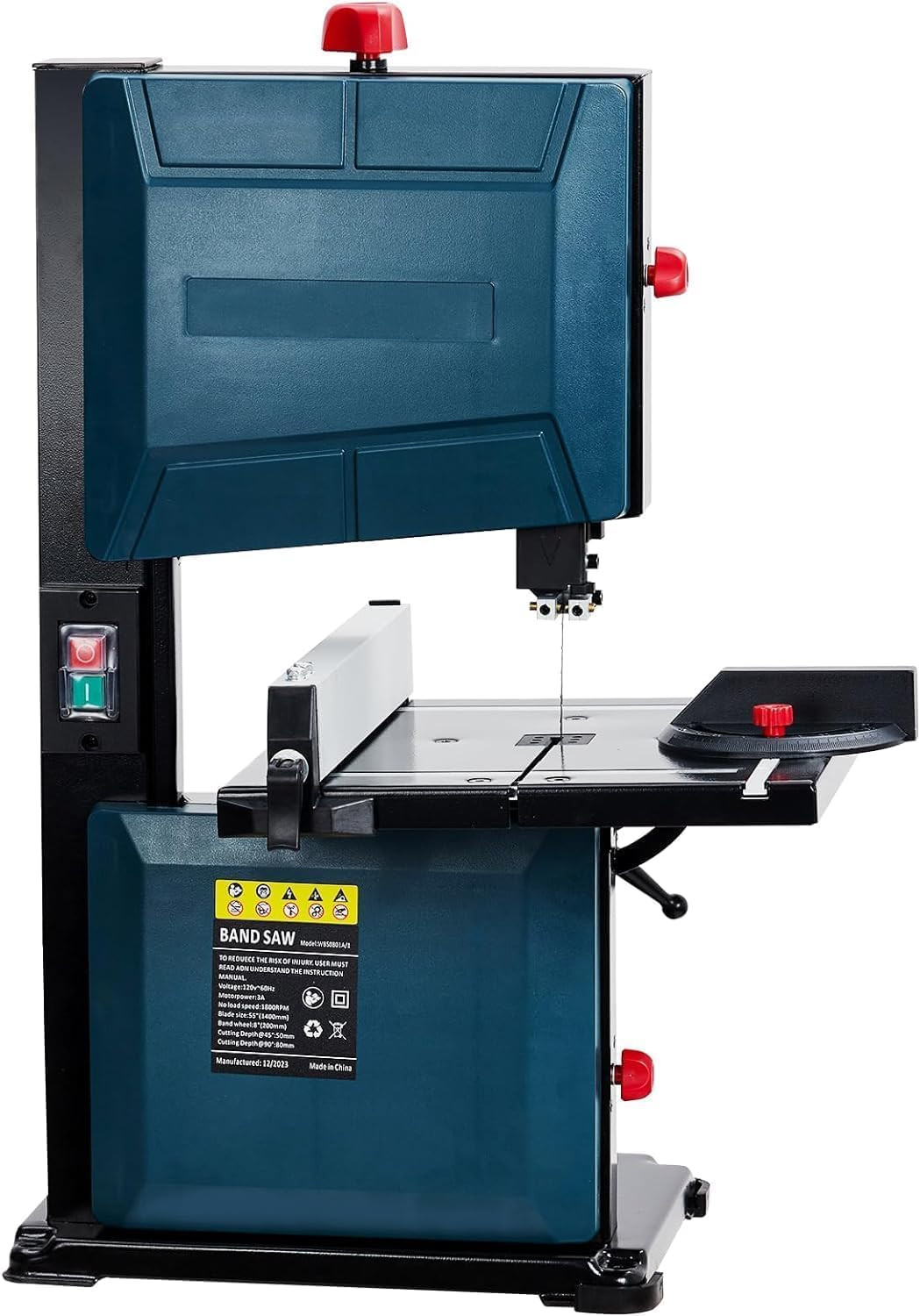 , 1800fpm Benchtop Bandsaw With Removable Safty Key, 0-45