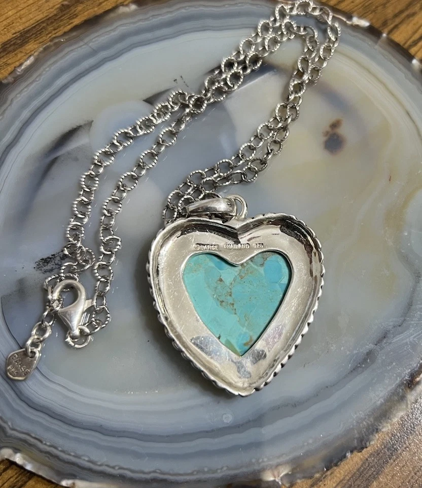 Collar colgante turquesa plata esterlina BARSA con barra 925 Foto 4 de 4