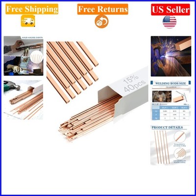 40 pcs 15% Silver Brazing Rods for HVAC, Refrigeration, Copper Welding