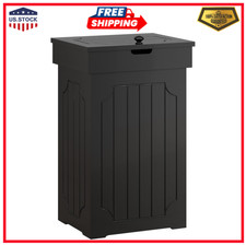 Trash Can Cabinet, 13 Gallon Kitchen Garbage Can, Wooden Recycling Trash Bin
