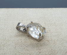 925 Sterling Silver Large Herkimer Diamond Pendant Natural Crystal Clear Quartz