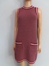 CHANEL 23A Pink/Dark Purple Cashmere Slvless Sweater Dress Size F 34/US 2