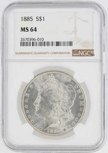 1885 Morgan Silver Dollar NGC MS64 S$1 Philadelphia Minted No Reserve