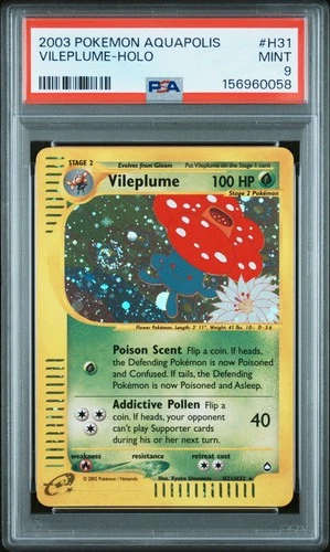 2003 POKEMON AQUAPOLIS #H31 VILEPLUME-HOLO PSA 9