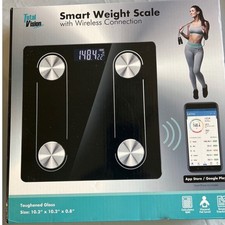 Total Vision Products Smart Weight Scale Wireless Bluetooth Black Glass 395lb