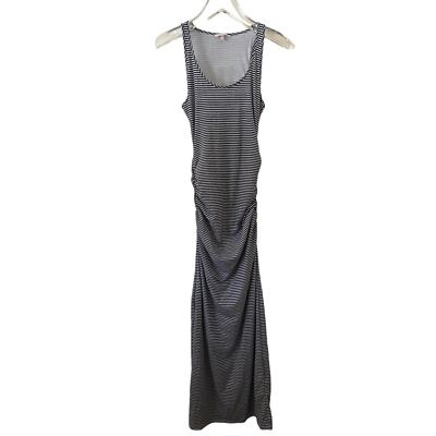 ruched maxi dress victoria's secret XS Black Tank Ruched Maxi Dress, Victoria's Secret, Side Slit