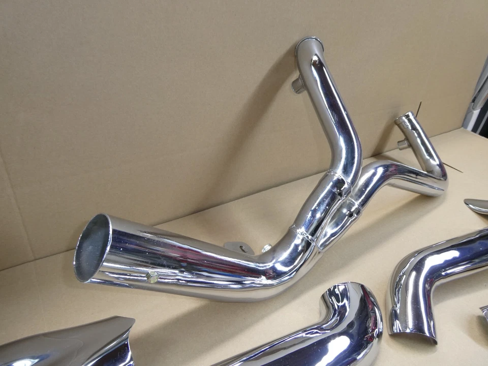 Juego de cabezales de escape cromados 2 en 1 Harley FLH para 2007-2016 V-Twin 29-0044 X1 Foto 4 de 4