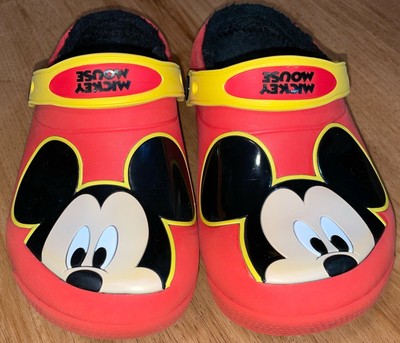 mickey mouse lined crocs