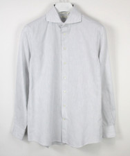 SUITSUPPLY Egyptian Cotton Slim Fit Formal Shirt Men's 39/15 1/2 Grey Cutaway
