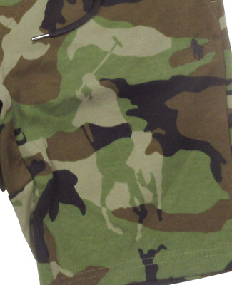 Polo Ralph Lauren Men's Green Camo Pony Player Graphic Double Knit