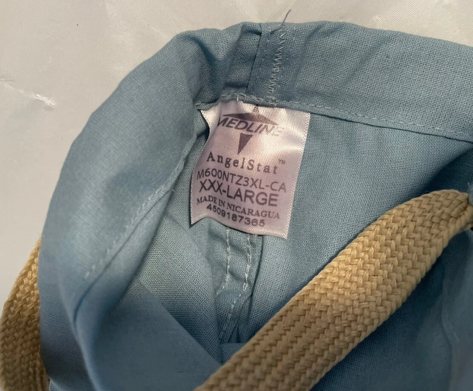 NEW!! 3XL AngelStat Reversible V-Neck Scrub TOP + BOTTOM Medline - MISTY Green - - Image 4 of 4