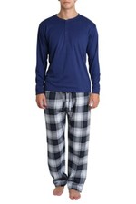 SLEEPHERO LARGE NAVY Long Sleeve Top with WASHINGTON PLAID Pants
