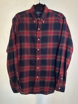 Polo Ralph Lauren Red and Navy PLAID Classic Button Down Shirt