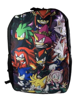 Super Sonic The Hedgehog & Friends Large 16'' Backpack Clean Inside & Out School